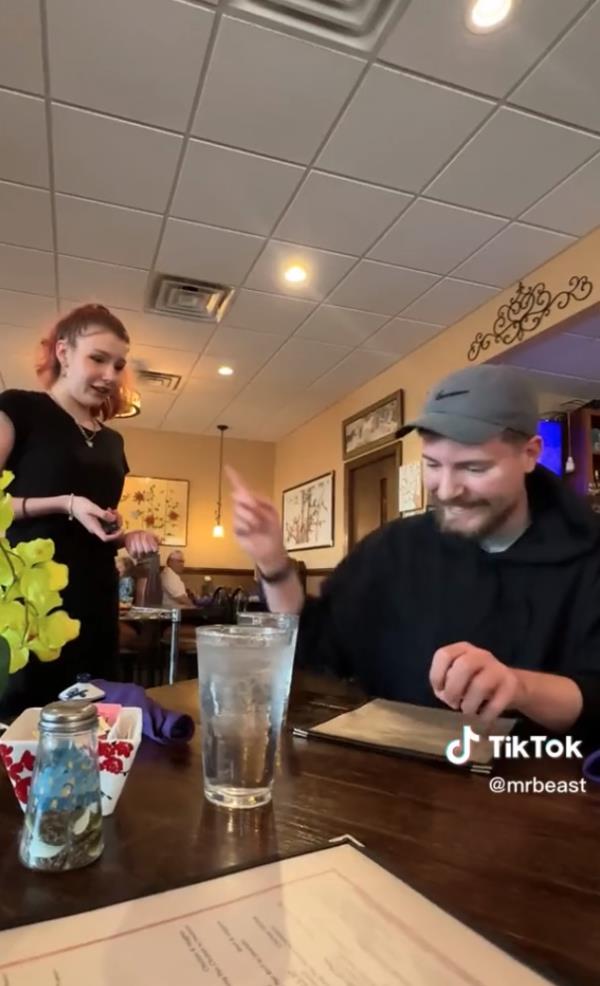 YouTuber MrBeast told a waitress he was tipping her a 'brand new car'