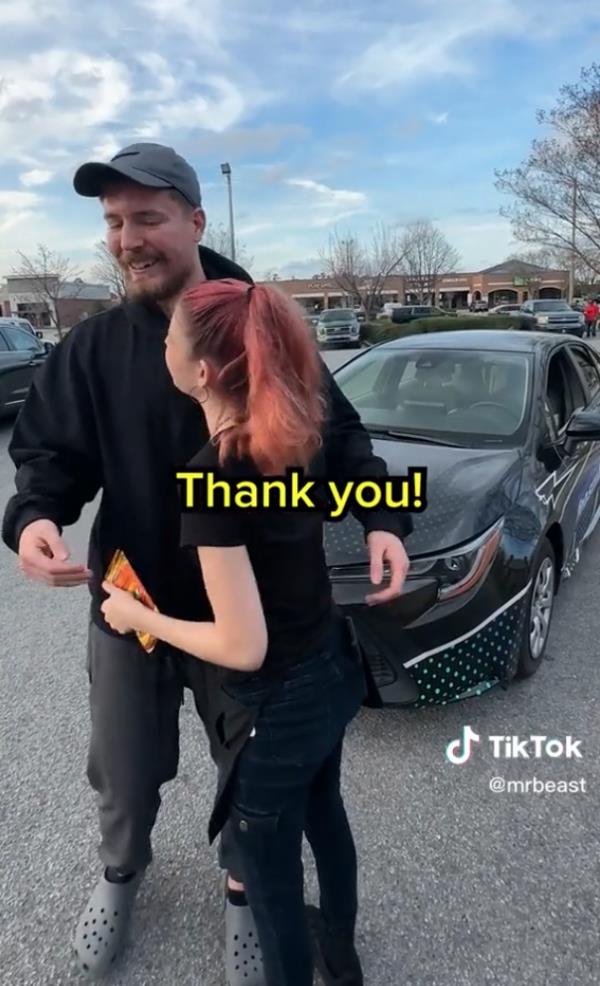 YouTuber MrBeast told a waitress he was tipping her a 'brand new car'