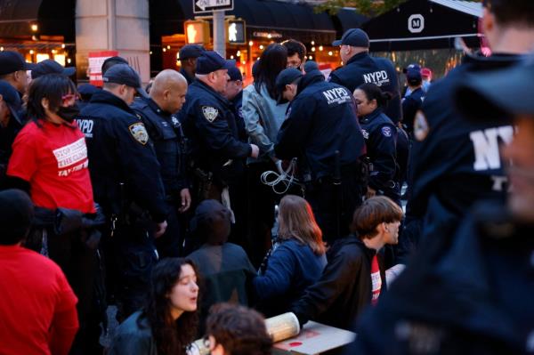 Protest break out at 77 Street and Madison Avenue, protesting climate change near the Met Gala.