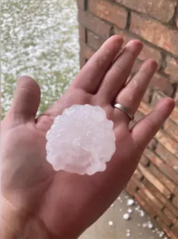 Marble and golf ball size hail south of the Oklahoma City metro.