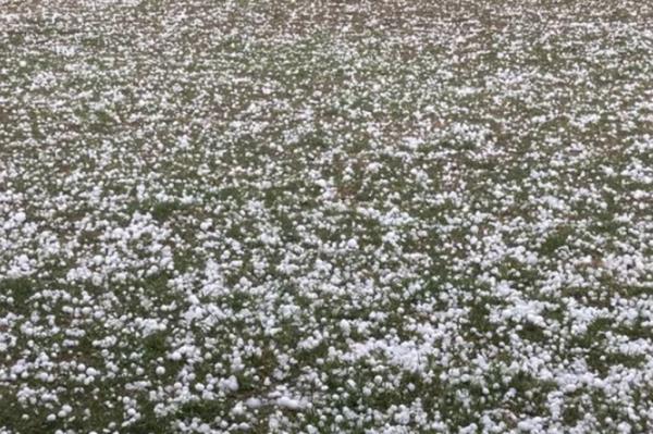 Marble and golf ball size hail south of the Oklahoma City metro