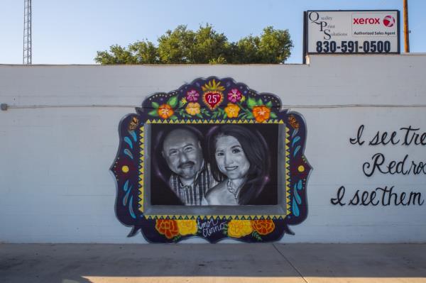 Robb Elementary School teacher Irma Garcia was memorialized in a mural by a local artist. Her husband, who died days after she was gunned down is included as well. Their family said he died of a 