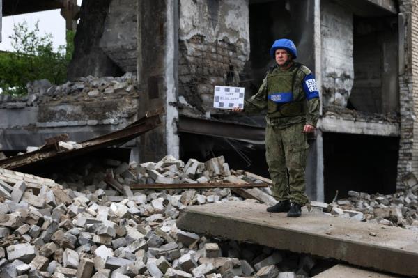 The poultry farm damaged by the Ukrainian missile strike in Karpaty.