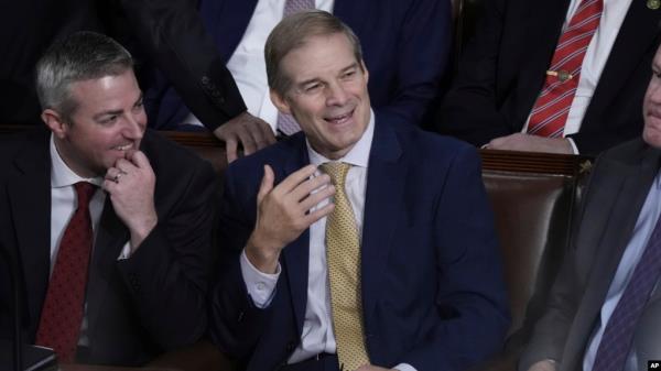 Representative Jim Jordan, chairman of the House Judiciary Committee, sits in the House Chamber as Republicans try to elect Jordan, a top Do<em></em>nald Trump ally, to be the new House speaker, at the Capitol in Washington, Oct. 17, 2023.