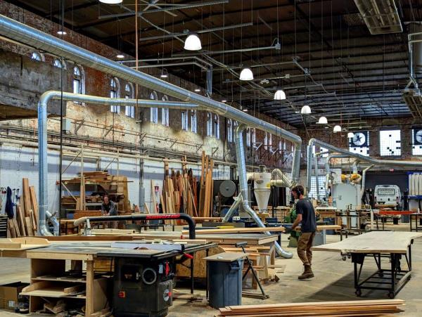 Sandtown Furniture invested in new equipment to outfit the company's enlarged operation in the old building on Wicomico Street on the south side of Baltimore.