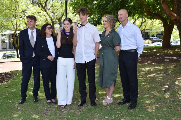 The Beazley Medal winners with their proud parents. 