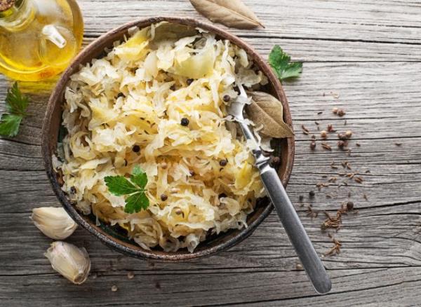 bowl of homemade sauerkraut, foods for faster weight loss