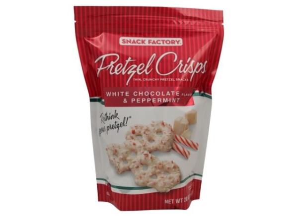 Costco Snack Factory White Chocolate Peppermint Pretzel Crisps