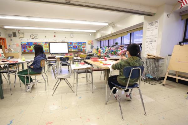 Empty classroom.