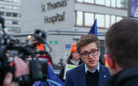 Dr Rob Laurenson  outside St Thomas' Hospital, London