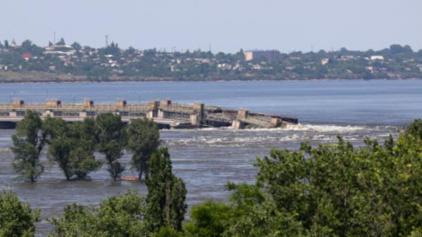 A view shows the Nova Kakhovka dam that was breached in the course of Russia-Ukraine conflict, in the Kherson Region, Russian-co<em></em>ntrolled Ukraine, 6 June, 2023. Alexey Konovalov/TASS/Handout via REUTERS