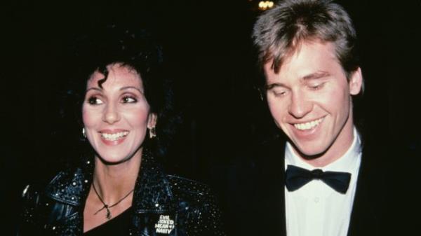 Cher and Val Kilmer at a 1982 Tony Awards after party