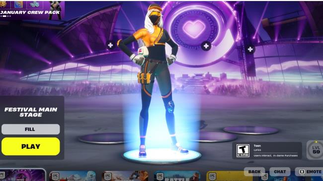 The lobby for the Main Stage mode in Fortnite Festival, with Fill mode selected.