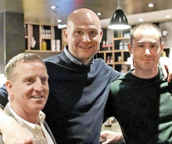 Chris Lemons flanked by his fellow divers, Duncan Allcock (left) and David Yuasa.