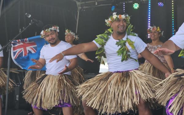 Tane Tuvalu celebrate their culture at the Wellington Pasifika Festival 2024.