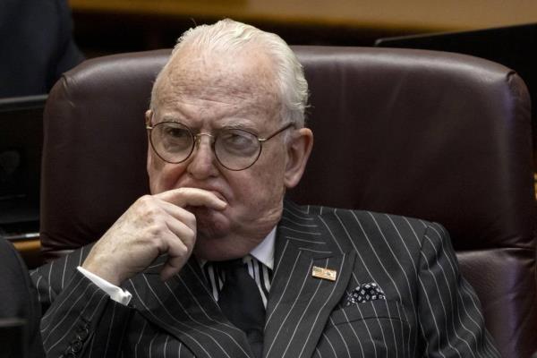 Then-Ald. Ed Burke listens during a City Council meeting, March 15, 2023, at Chicago City Hall. 