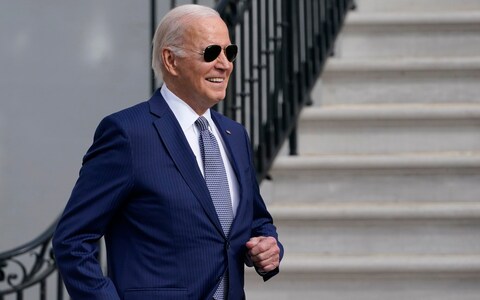 President Joe Biden walks out of the White House in Washington, to pardon the natio<em></em>nal Thanksgiving turkey during a ceremony, Monday, Nov. 20, 2023