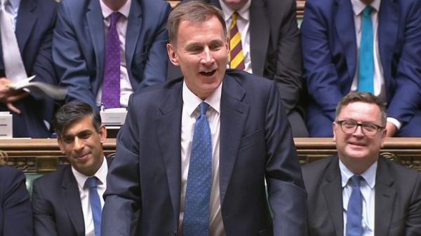 Chancellor of the Exchequer Jeremy Hunt delivers his autumn statement in the House of Commons in London. Picture date: Wednesday November 22, 2023.