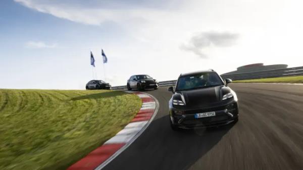 2025 Porsche Macan EV prototypes on a test track