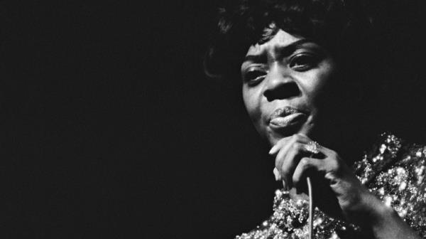 Dinah Washington performing on stage