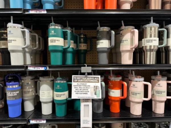 Olathe, Kansas - January 13, 2024: Local retailer limits Stanley Tumbler sales due to latest craze