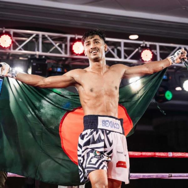 Muhammad Utshob Ahmed, a young boxer from Rajshahi, is breaking barriers and putting Bangladesh on the global boxing map. Photo: UNB