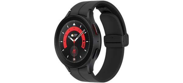 Samsung Galaxy Watch5 Pro in black on white background