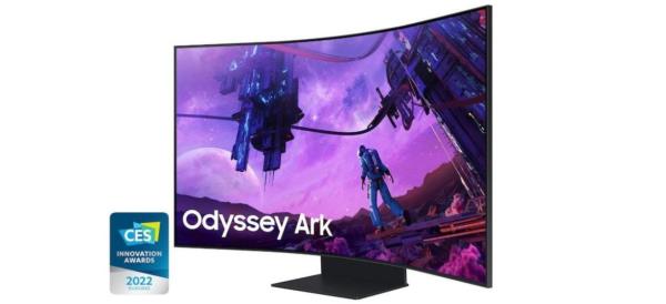 Samsung Odyssey Ark 4K Curved Gaming Screen on white background