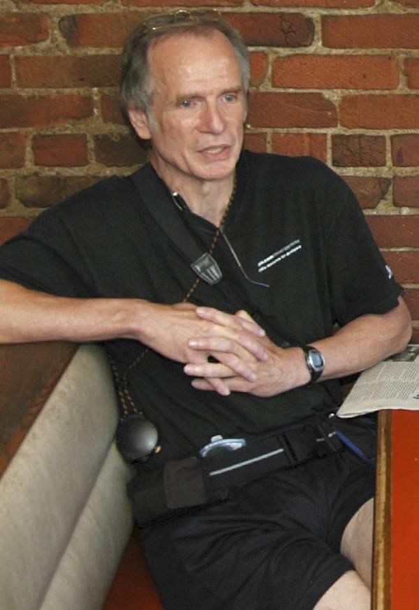 This October 2007 photo shows James W. Lewis at a restaurant in Cambridge, Mass. 