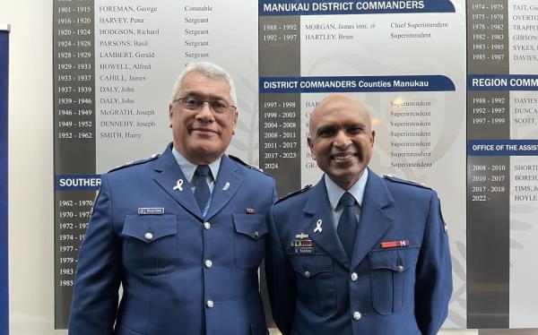 Superintendent Fata Willi Fanene, the police’s Pacific natio<em></em>nal partnerships manager, and Natio<em></em>nal partnerships manager for ethnic communities, Rakesh Naidoo.