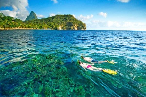 Couple snorkelling