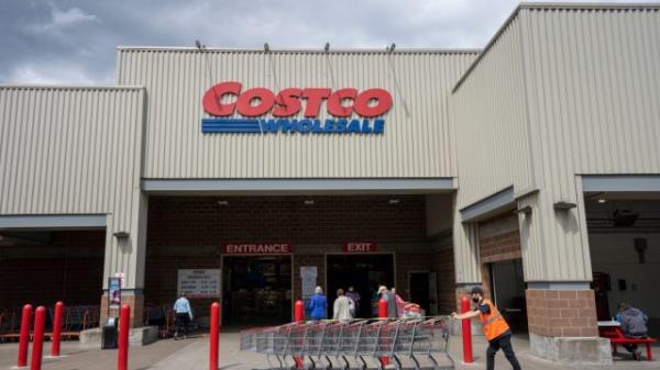 Clackamas, OR, USA – Jun 8, 2021: The entrance to the Costco Wholesale Store in Clackamas, Oregon.