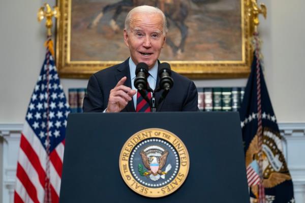 President Joe Biden speaks on student loan debt forgiveness, in the Roosevelt Room of the White House, Oct. 4, 2023