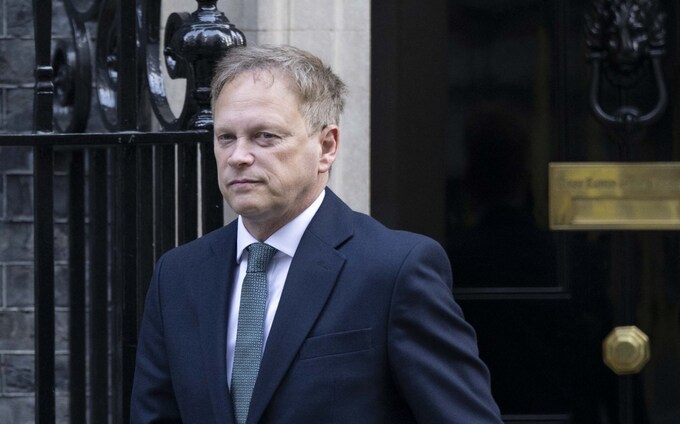 Grant Shapps, the Defence Secretary, is pictured in Downing Street on January 9 