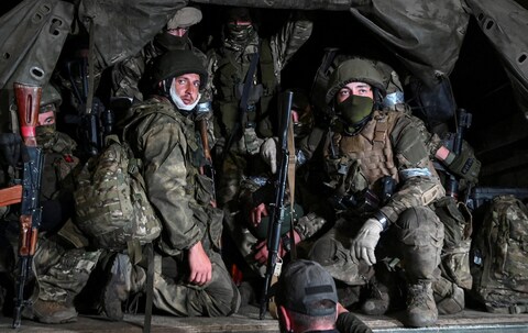 Wagner Group fighters in the city of Rostov-on-Don, Russia, on June 24