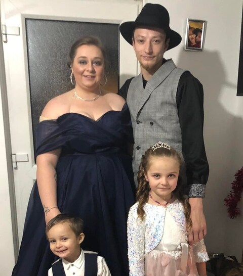 Gemma Germeney with her children Lilly and Oliver Peden. Police said a man in his 30s remained in hospital in critical condition