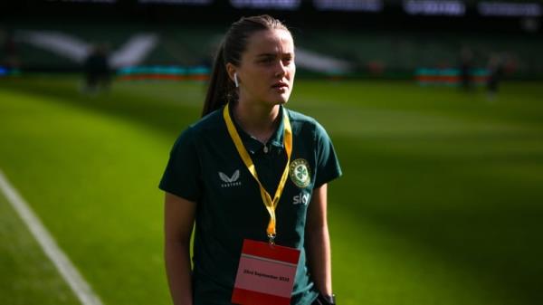 Tyler Toland takes in the surrounds of the Aviva Stadium