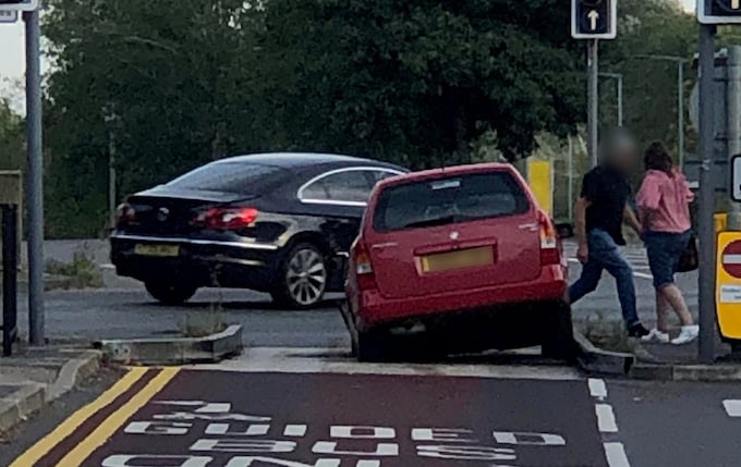 A car getting stuck 