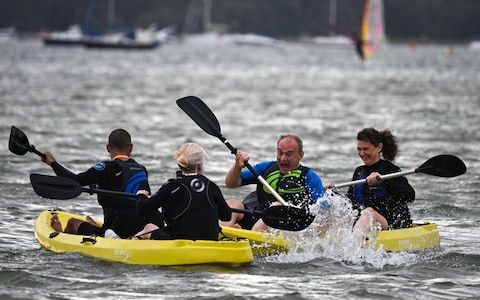 Sir Ed making a splash during his party's co<em></em>nference in Bournemouth