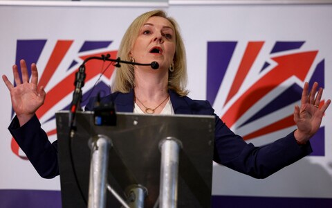 Liz Truss addresses the Great British Growth Rally at the Co<em></em>nservative Party co<em></em>nference in Manchester