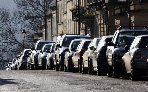 Parked cars along Marlborough Buildings in Bath, Somerset, wher<em></em>e the council has unveiled plans to introduce new charges for diesel vehicles