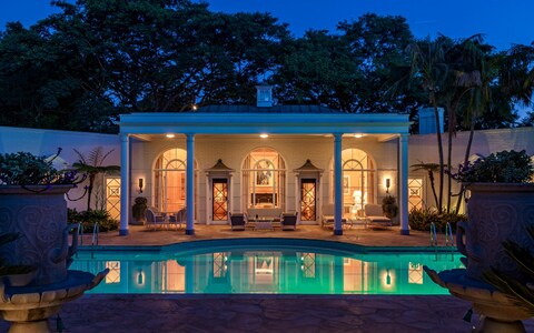 View of the main pool at night