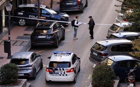 Police at the Madrid street wher<em></em>e Alejo Vidal-Quadras was shot in the face earlier this month