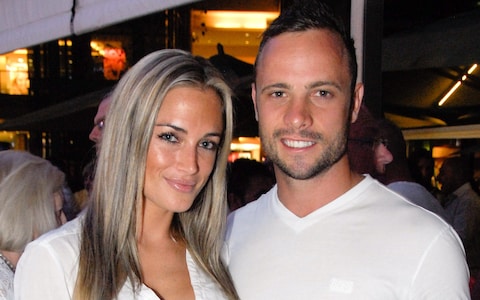 Reeva Steenkamp with Pistorius – they had been together just three mo<em></em>nths when she was killed