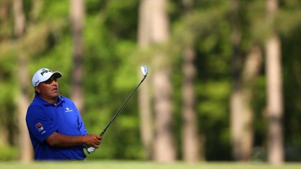 Angel Cabrera in action at the Masters in 2013