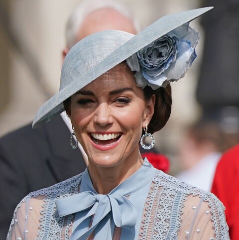 Kiki McDo<em></em>nough topaz earrings at Buckingham Palace