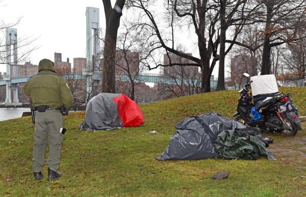 Migrant encampment cleared out. 