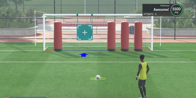 Player participates in Precision Penalties drill on EA Sports FC 24.