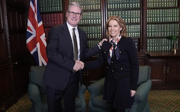 Sir Keir Starmer, the Labour leader, is pictured today with Natalie Elphicke, the new Labour MP, following her defection from the Co<em></em>nservative Party