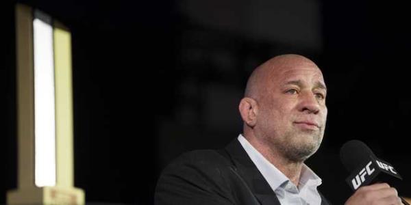 Mark Coleman speaks as he is inducted into the UFC Hall of Fame at the Las Vegas Co<em></em>nvention Center on July 10, 2016, in Las Vegas, Nevada.